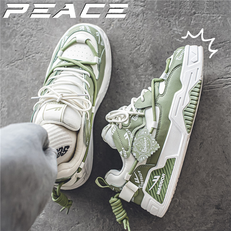 Cheap ウォリアー キャンバス ロー "グリーンホワイトプリント" WXY-F495C01