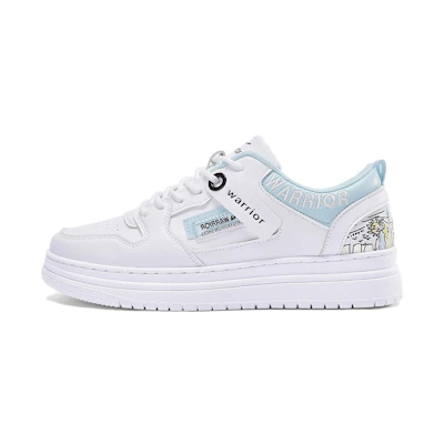 Warrior Canvas Low 'White Blue Graffiti'