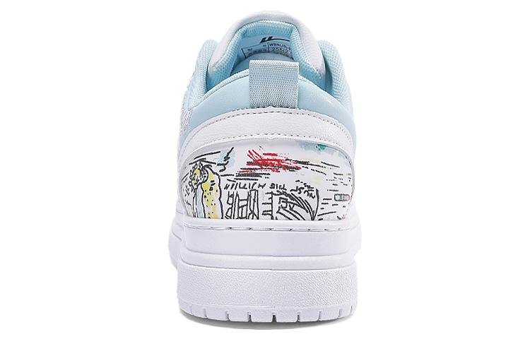 Shop ウォリアー キャンバス ロー 'ホワイト ブルー グラフィティ' WBN(JS)-055102 WBN(JS)-055102