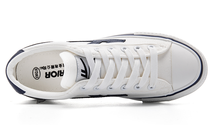 Lookbook Warrior Canvas Rendah 'Putih Biru Tua' WXY-C373MJ01