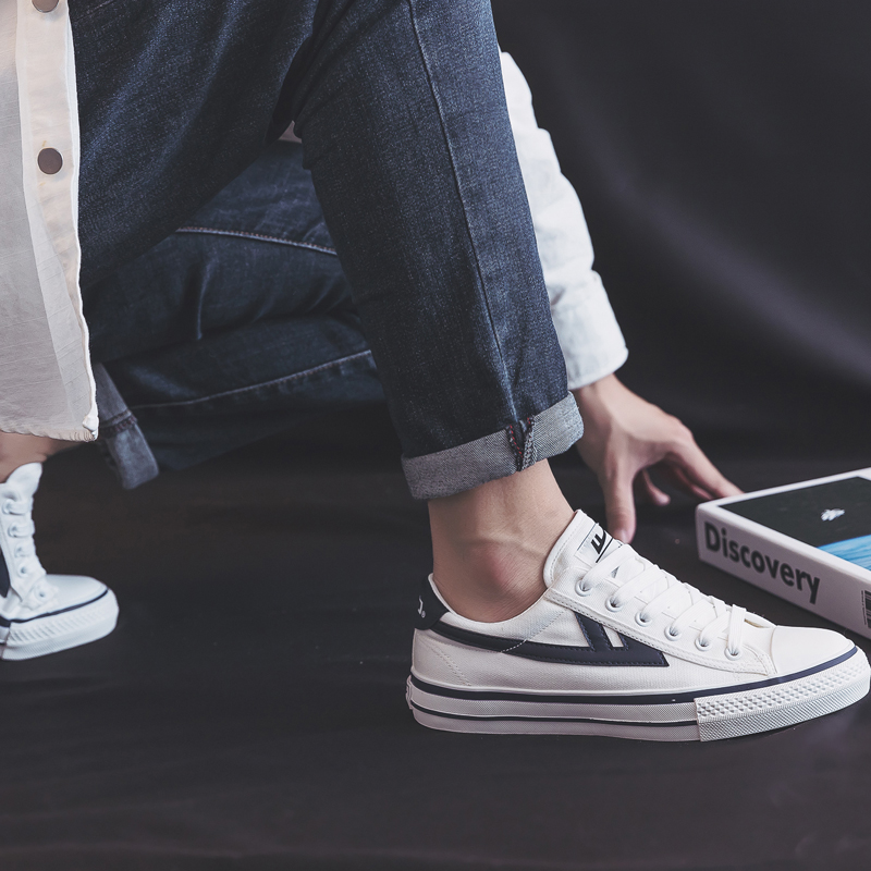 Cheap Warrior Canvas Rendah 'Putih Biru Tua' WXY-C373MJ01