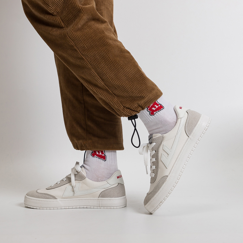 Cheap 워리어 캔버스 로우 '화이트 그레이' WXY-B950MJ01