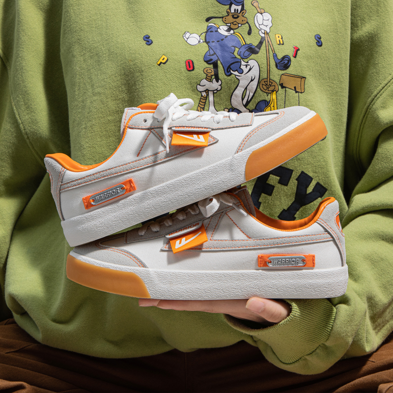 Details for 워리어 캔버스 로우 '화이트 그레이 오렌지' WXY-B280MJ01