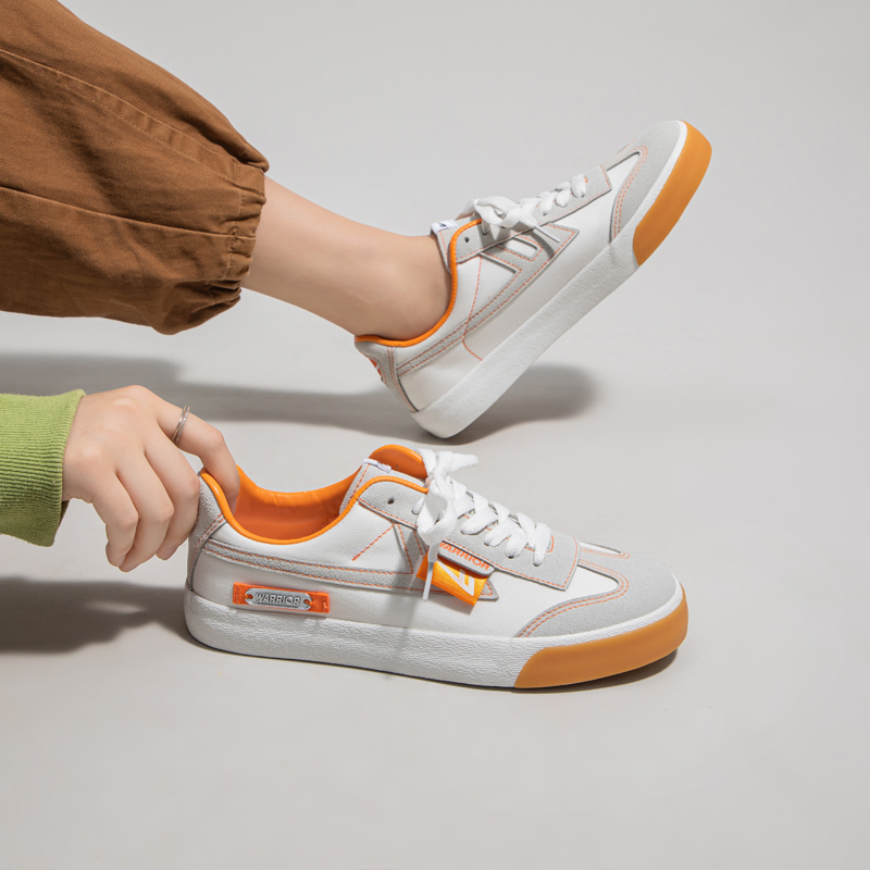 Cheap 워리어 캔버스 로우 '화이트 그레이 오렌지' WXY-B280MJ01