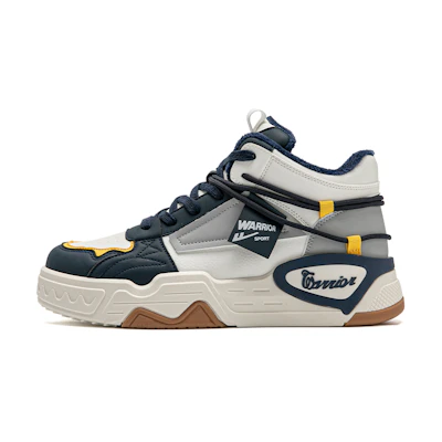 Warrior Canvas Mid-Top 'Beige Deep Blue'