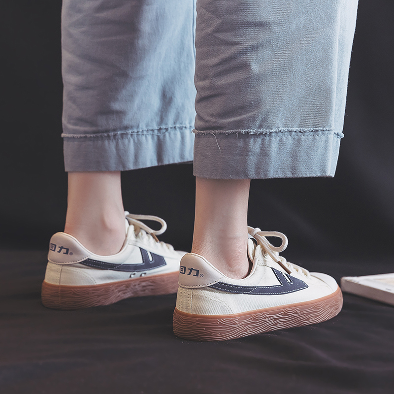 Details for ウォリアーキャンバススニーカー ベージュ/ブルー WXY-C368MJ02