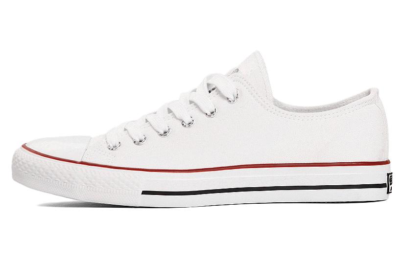 Warrior Canvas Sneakers Low Top White Breathable Comfort Rubber Sole. T39101