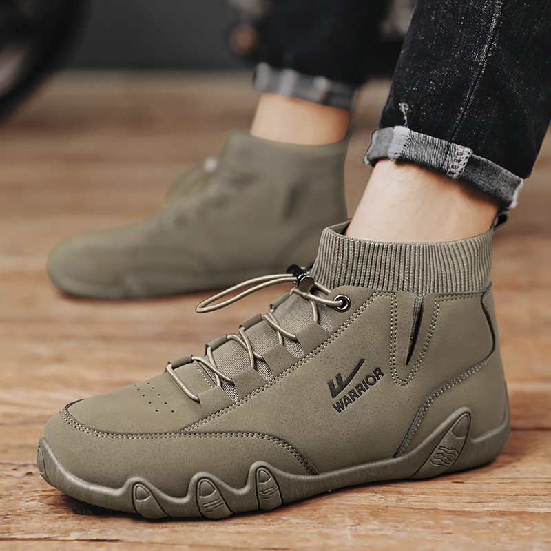 Lookbook Warrior Classic Comfort Mid-Top 'Khaki' - Zapatillas Clásicas Caqui de Media Altura WXY-F648C02