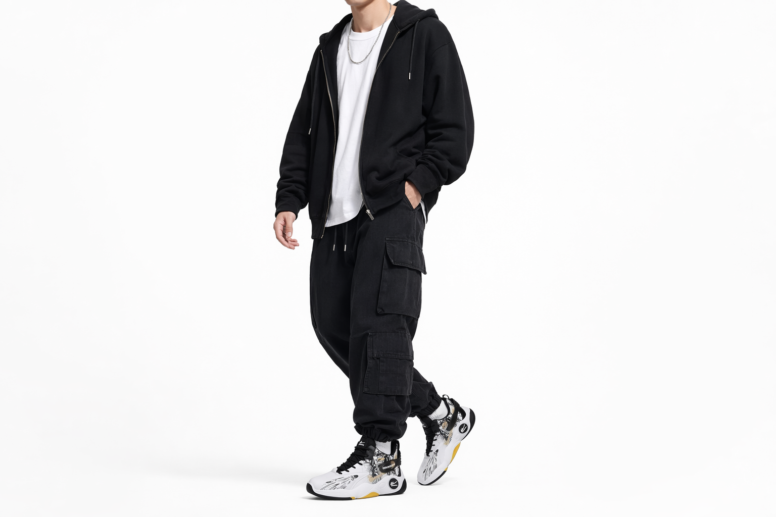 Order Warrior Classic High-Top Basketball 'Graffiti White Black Gold' WXY-F282C03