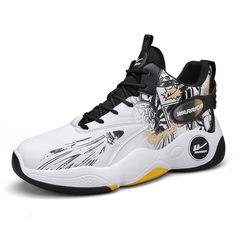 Lookbook Warrior Classic High-Top Basketball 'Graffiti White Black Gold' WXY-F282C03