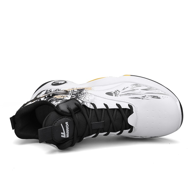 Shop Warrior Classic High-Top Basketball 'Graffiti White Black Gold' WXY-F282C03