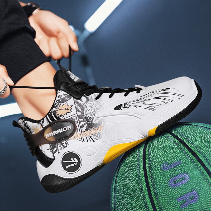 Sizing Warrior Classic High-Top Basketball 'Graffiti White Black Gold' WXY-F282C03