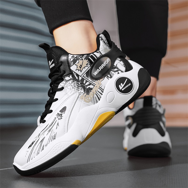 Cheap Warrior Classic High-Top Basketball 'Graffiti White Black Gold' WXY-F282C03