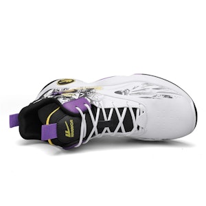 Warrior回力 经典國潮 塗鴉 減震防滑耐磨 高幫 籃球鞋 男款 白黑紫 Lookbook Warrior回力 经典國潮 塗鴉 減震防滑耐磨 高幫 籃球鞋 男款 白黑紫