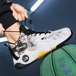 Warrior Classic High-Top Basketball 'Grafiti Putih Hitam Emas' WXY-F282C03 Details for Warrior Classic High-Top Basketball 'Grafiti Putih Hitam Emas' WXY-F282C03