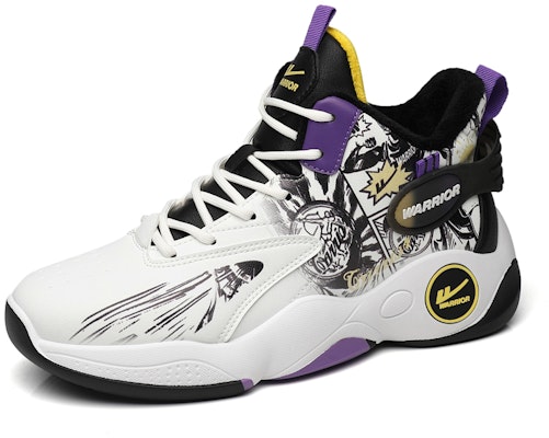 Warrior Classic High-Top Basketball 'Grafiti Putih Hitam Ungu' WXY-F282C04 Details for Warrior Classic High-Top Basketball 'Grafiti Putih Hitam Ungu' WXY-F282C04