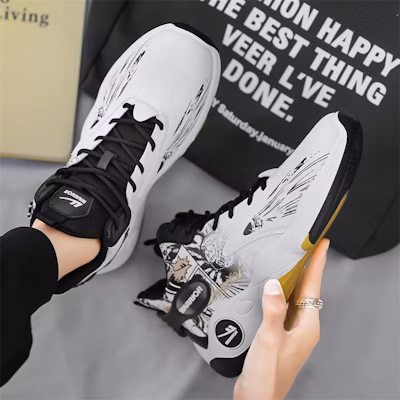 Warrior Classic High-Top Basketball 'Graffiti White Black Gold' WXY-F282C03 Cheap Warrior Classic High-Top Basketball 'Graffiti White Black Gold' WXY-F282C03