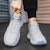 Kasut Bola Keranjang High-Top Warrior Classic 'Graffiti Putih Biru Muda' WXY-F282C01