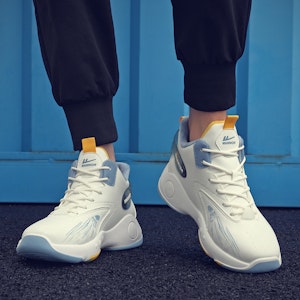 Kasut Bola Keranjang High-Top Warrior Classic 'Graffiti Putih Biru Muda' WXY-F282C01 12