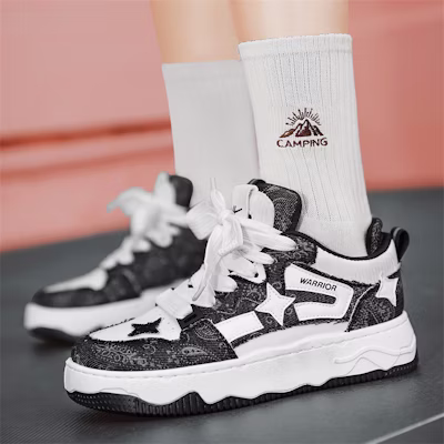 戰士回力 星星雲朵 潮流 厚底百搭休閒 防滑耐磨 低幫 板鞋 男女同款 黑白 Sizing 戰士回力 星星雲朵 潮流 厚底百搭休閒 防滑耐磨 低幫 板鞋 男女同款 黑白