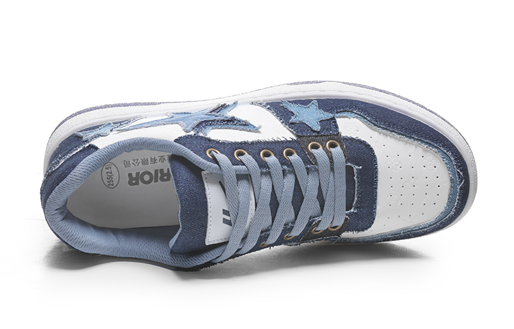 Warrior Classic Low 'White Blue Patchwork' 圖 5