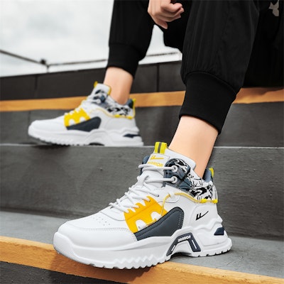 Warrior Classic Mid 'White Deep Blue Yellow' WXY-G085N02 Details for Warrior Classic Mid 'White Deep Blue Yellow' WXY-G085N02
