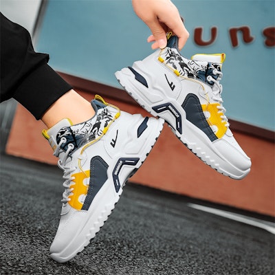 Warrior Classic Mid 'White Deep Blue Yellow' WXY-G085N02 Cheap Warrior Classic Mid 'White Deep Blue Yellow' WXY-G085N02