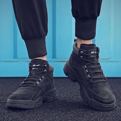 Warrior Classic Retro 'Boot Martin Berlapis Bulu Hitam' WBX-249N02 1