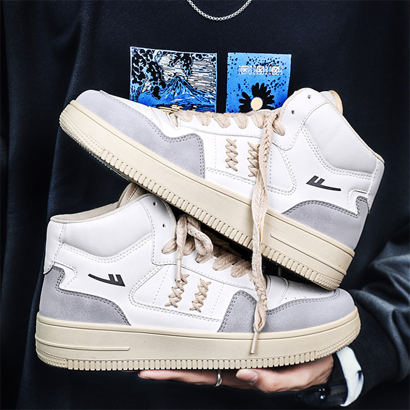 Cheap Warrior Klasik Retro Sepatu Tinggi 'Putih Abu-Abu' WXY(S)-1567M01