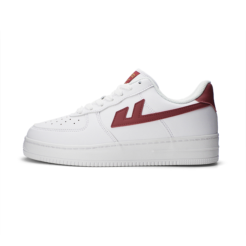 Warrior Classic White Shoes Low-Top Casual Breathable Non-Slip Sneakers WXY-D944T White and Red.