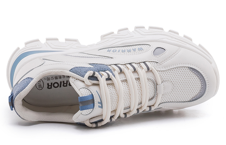 Lookbook 回力勇士 時尚百搭厚底增高 耐磨 低筒 爸爸鞋 男女款 米藍色