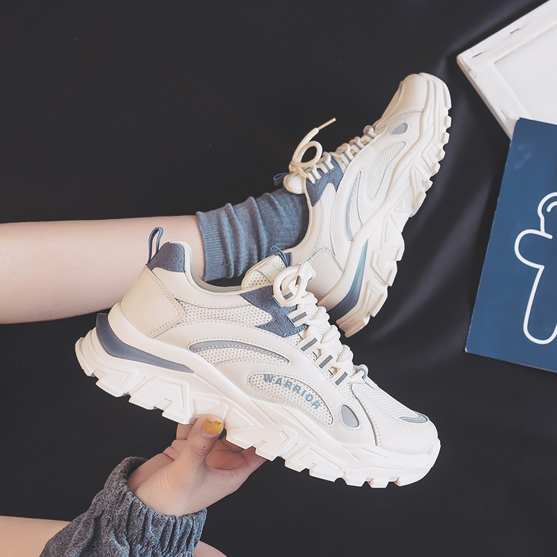 Sizing 回力勇士 時尚百搭厚底增高 耐磨 低筒 爸爸鞋 男女款 米藍色