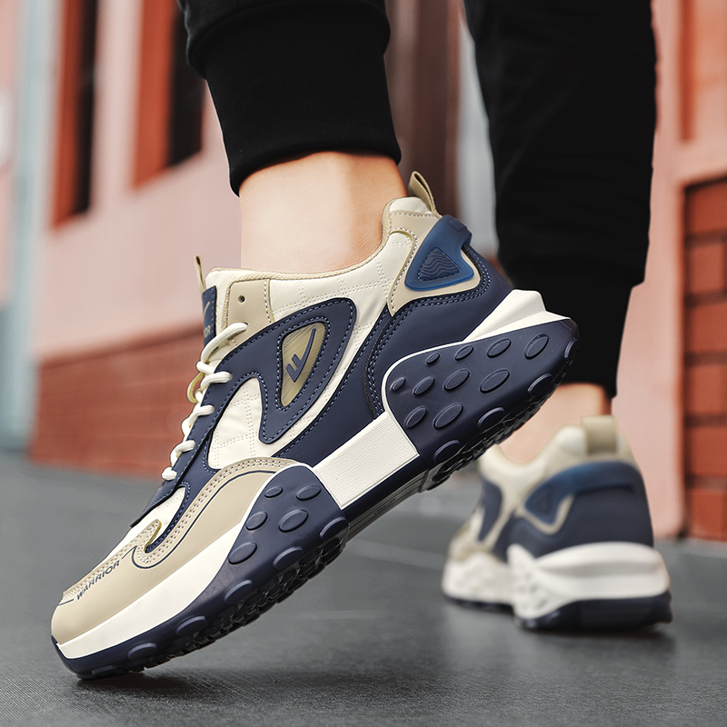 Sizing Sepatu Warrior Dad Rendah 'Khaki Biru Tua' WXY-F536C01