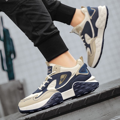 Sepatu Warrior Dad Rendah 'Khaki Biru Tua' WXY-F536C01 1