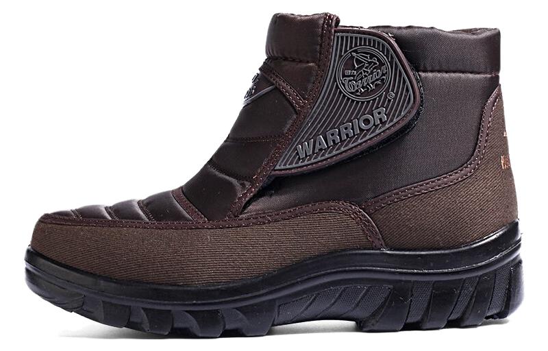 Warrior Fabric Casual Mid-Short Snow Boots Coffee Brown WBN-311802 Coffee