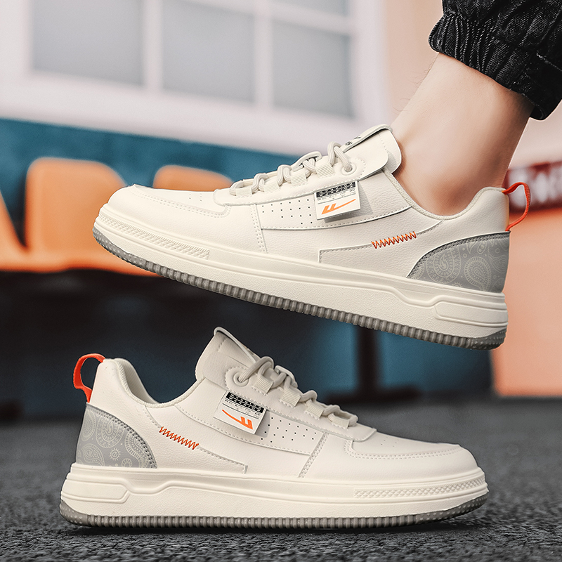 Warrior Fashion Casual Low Top Sneakers 'Retro Pieced Rice Grey' 圖 4