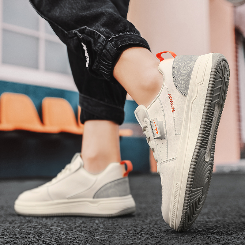 Warrior Fashion Casual Low Top Sneakers 'Retro Pieced Rice Grey' 圖 7