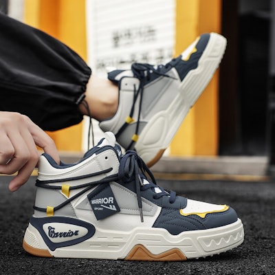 Warrior High-Top 'Beige Deep Blue' - Kasut Tinggi Warrior 'Beige Deep Blue' WBN(JS)-129102 Cheap Warrior High-Top 'Beige Deep Blue' - Kasut Tinggi Warrior 'Beige Deep Blue' WBN(JS)-129102