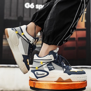 Warrior High-Top 'Beige Deep Blue' Sepatu Sneaker Tinggi WBN(JS)-129102 1