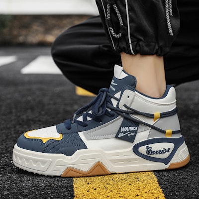 Warrior High-Top 'Beige Deep Blue' - Kasut Tinggi Warrior 'Beige Deep Blue' WBN(JS)-129102 2