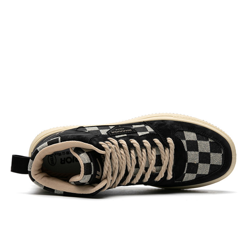 Shop Warrior High-Top ''Noir Kaki Damier'' WXY(S)-1889C05