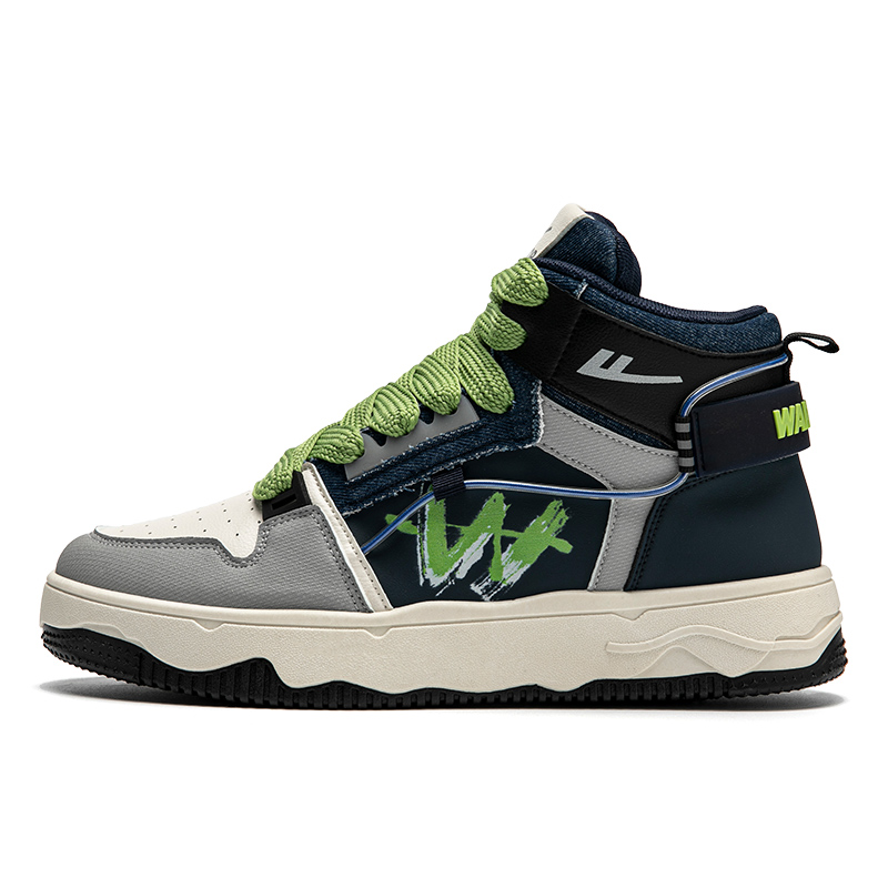 Warrior High-Top 'Dark Blue Beige Graffiti'