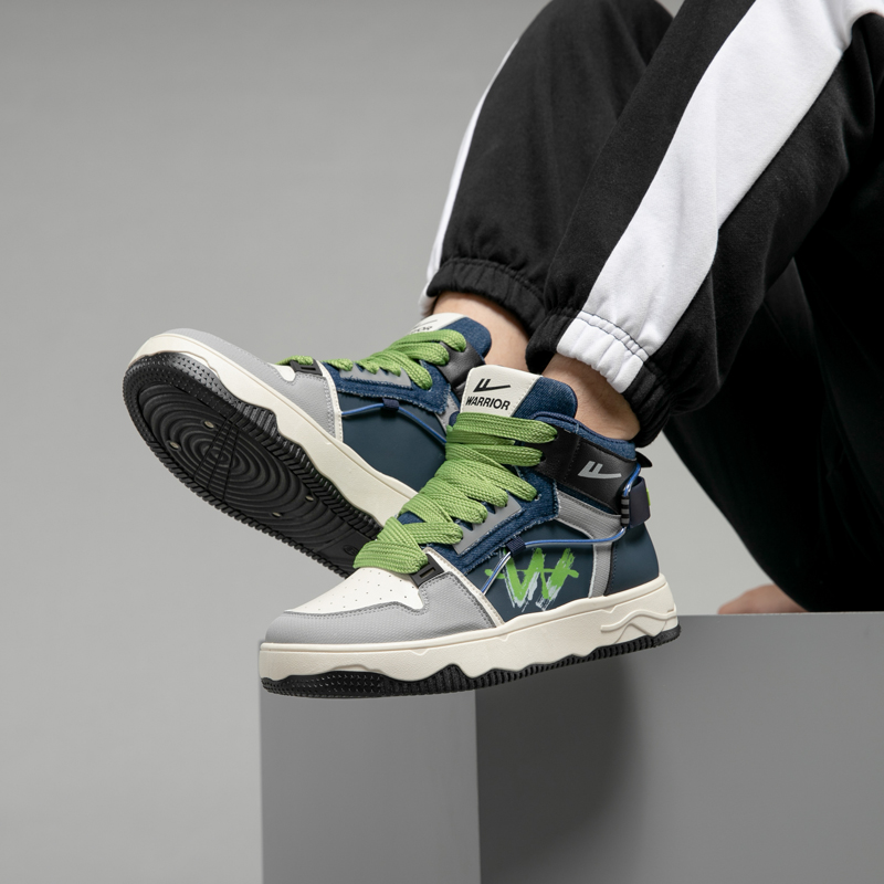Warrior High-Top 'Dark Blue Beige Graffiti' 圖 12