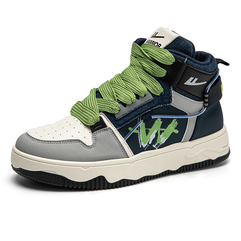 Warrior High-Top 'Dark Blue Beige Graffiti' 圖 3