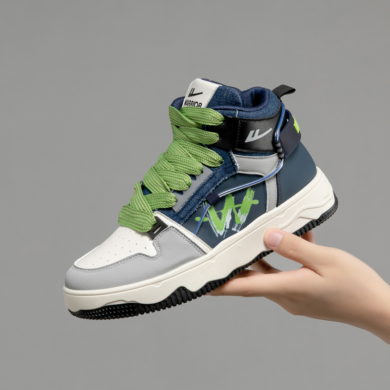 Warrior High-Top 'Dark Blue Beige Graffiti' 圖 8