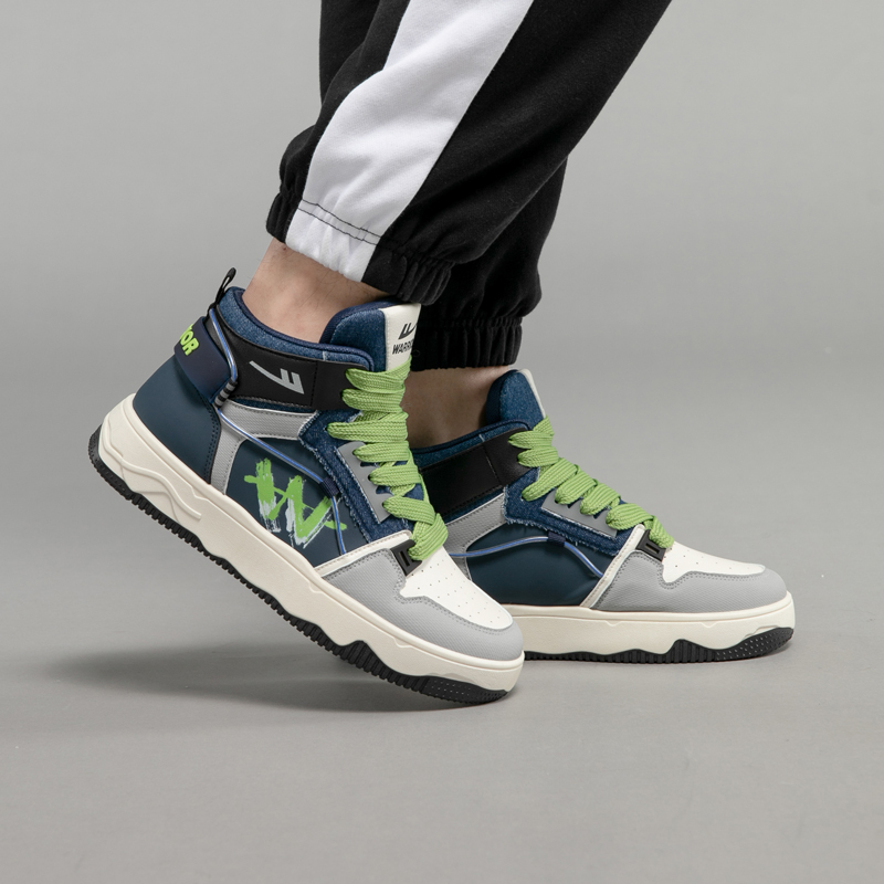 Warrior High-Top 'Dark Blue Beige Graffiti' 圖 9