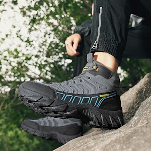 戰士回力 簡約百搭戶外 耐磨防滑 減震 高筒 生活休閒鞋 男款 灰黑 1