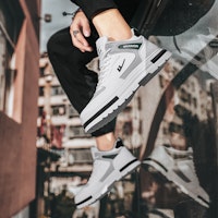 回力戰士 時尚流行 高筒 百搭 板鞋 男款 白灰 耐磨簡約 Sizing 回力戰士 時尚流行 高筒 百搭 板鞋 男款 白灰 耐磨簡約