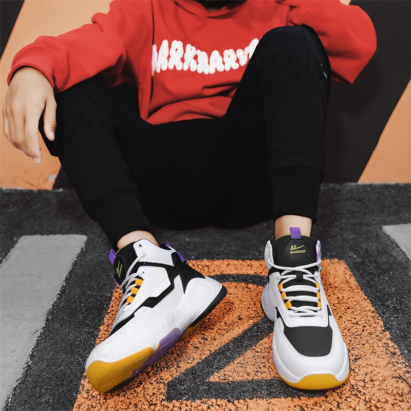 Details for Warrior High-Top Basketball 'White Black Purple' WXY-F429C04