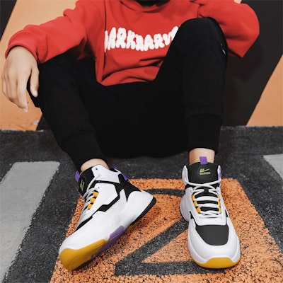 ウォリアー ハイカット バスケットボール (白/黒/紫) WXY-F429C04 Details for ウォリアー ハイカット バスケットボール (白/黒/紫) WXY-F429C04